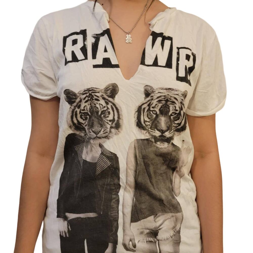 RAWR Forever 21 tiger head on human body shirt M